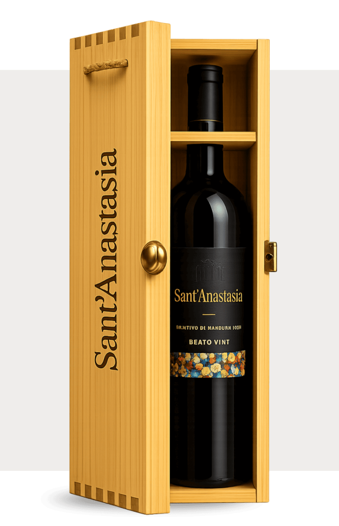 Wooden box 50/75 cl